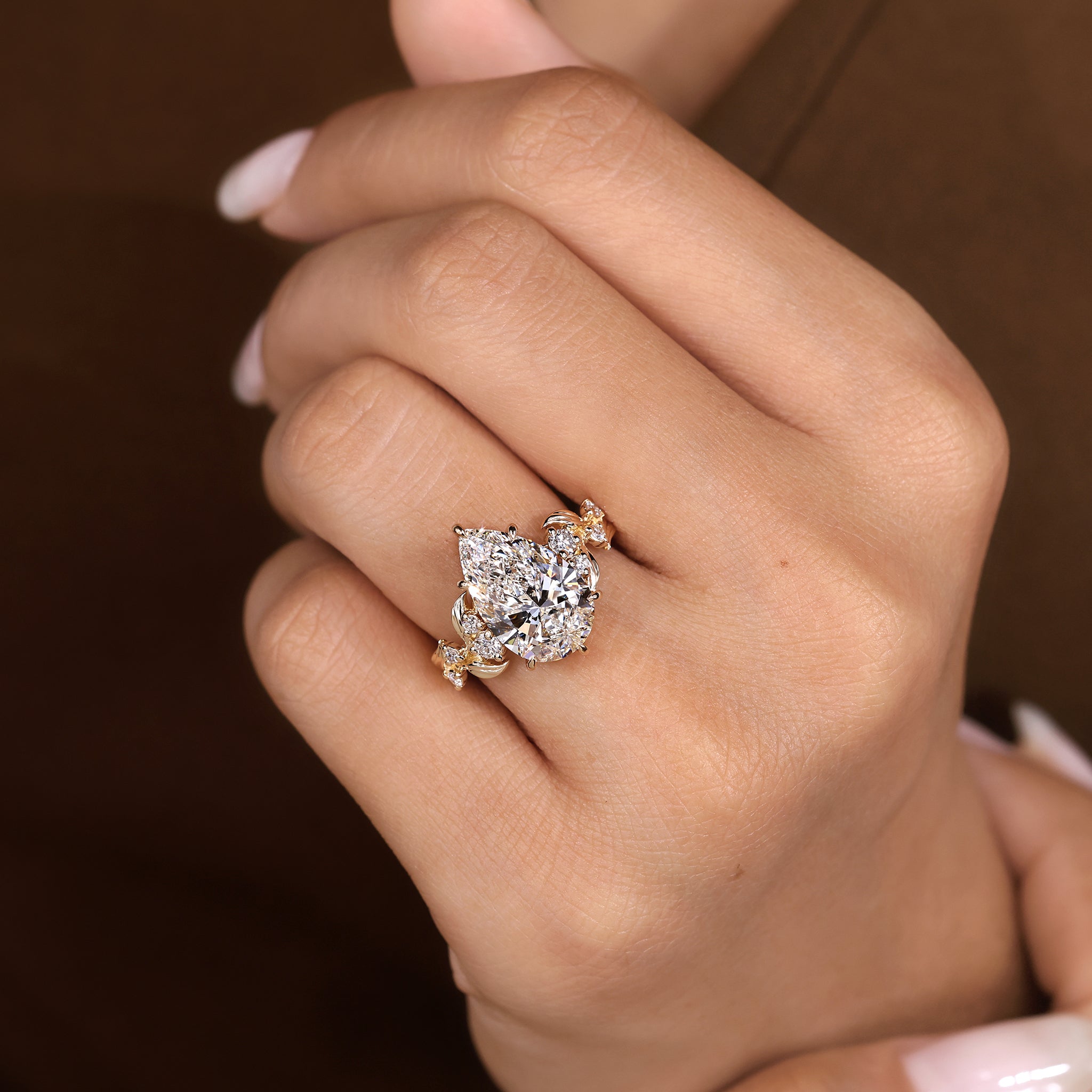 Cushion Hidden Halo Lab Grown Diamond Engagement Ringg